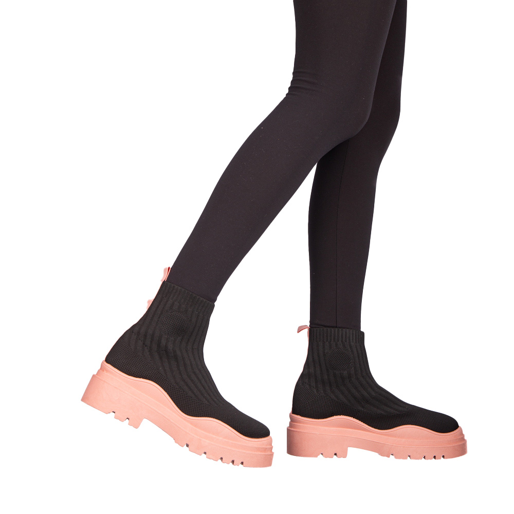 Pantofi sport dama Triza negre cu roz - Kalapod.net